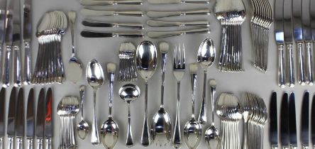 A good Mappin & Webb silver one hundred and eight piece suite of cutlery for ten place settings plus
