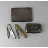 A George VI rectangular silver cigarette case engine turned decoration, Birmingham 1939, 11.5cm,