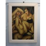 After Tamara De Lempicka (1898-1980) 'Group of Four Nudes', oil on canvas, inset contemporary