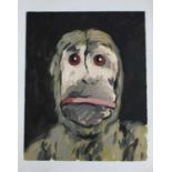 Peter Jones (b 1968), Monkey, oil on paper, dated 18/3/06 and signed in pencil, 25.5cm by 20.5cm,