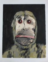 Peter Jones (b 1968), Monkey, oil on paper, dated 18/3/06 and signed in pencil, 25.5cm by 20.5cm,