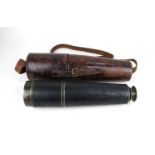 A Cary of London three drawer telescope in leather case (a/f)