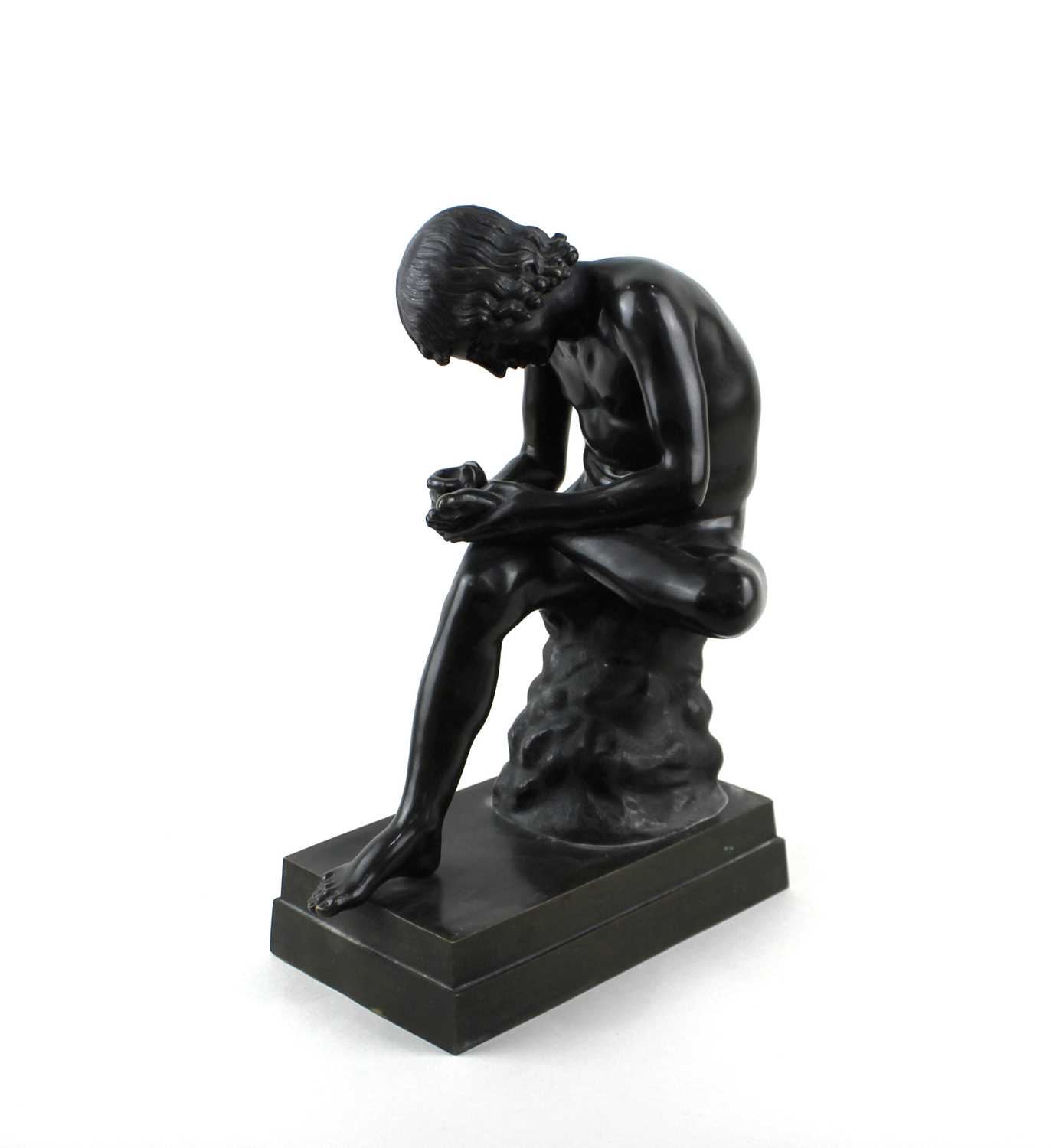 A bronze figure of Spinario after the Antique, boy with thorn, 31cm high