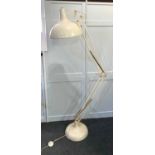 A large angle poise floor lamp adjustable height on circular base, 175cm