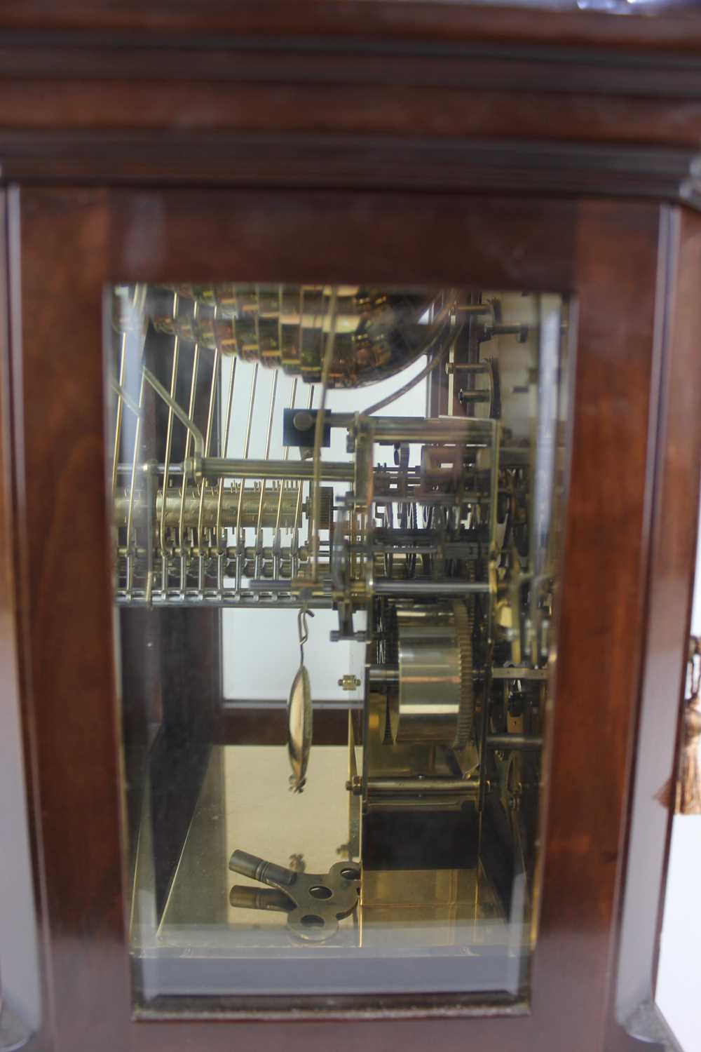 A Kieninger mahogany mantle clock with moon phases, seconds dial, calendar aperture with eight - Image 6 of 6