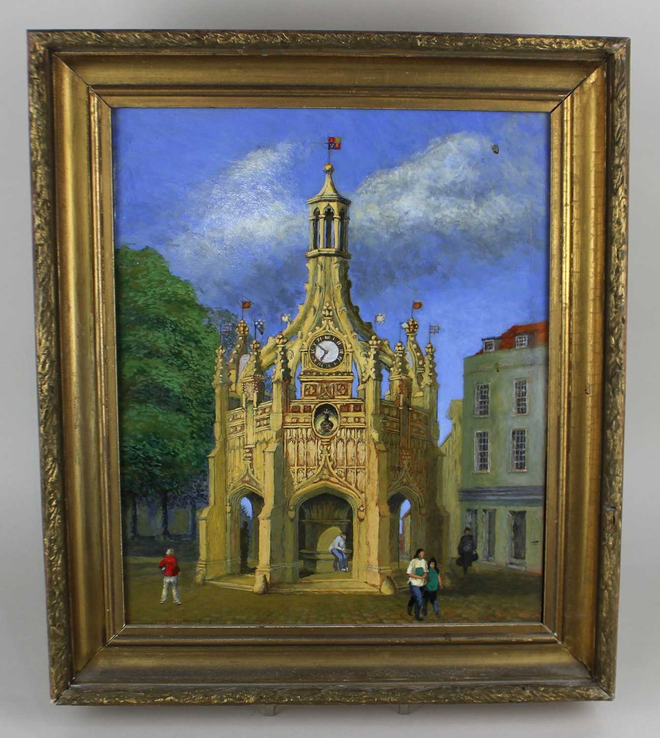 Local interest, Kenneth Child, Chichester Market Cross, oil on board, signed and dated 07, 33cm by