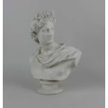 A 19th century Art Union Of London Parian ware bust of Apollo modelled by C. Delpech after the