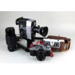 A Canon AV-1 camera with Canon lens FD 50mm 1: 1.8, with associated case, a Canon zoom lens FD 70-