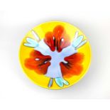 A Poole Pottery abstract bowl in the Matisse pattern with vibrant orange, yellow and lavender 26.