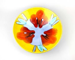 A Poole Pottery abstract bowl in the Matisse pattern with vibrant orange, yellow and lavender 26.