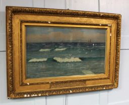 William Booth Pearsall (19th / 20th century), seascape, 'A Cornish Shore', oil on canvas,