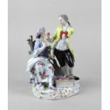 A Meissen porcelain figure group of a gardener and his companion, numbered 1584, 18cm high (a/f)