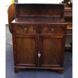 A Victorian mahogany chiffonier with raised shelf back, two drawers and cupboards, on bracket