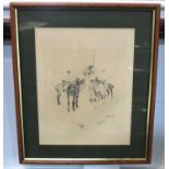 After Nicolas Sicard (French 1846-1920), Visit to the military outposts, etching, signed and dated