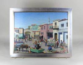 Lilian Taylor (mid 20th century), continental street scene, oil on canvas, signed, 44cm by 59cm