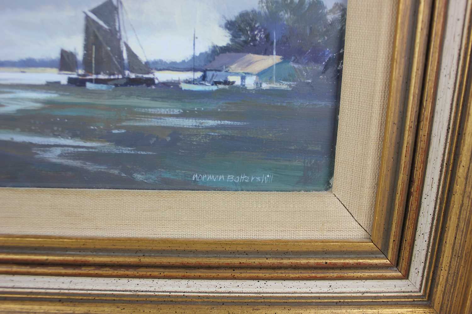 Norman Battershill, harbour view, oil, signed, 17.5cm by 24cm - Bild 2 aus 3