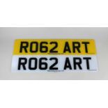 RO62 ART personalised registration plates with retention certificate