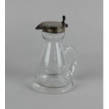 An Edward VII silver mounted glass whisky noggin, maker J & J Maxfield Ltd, Birmingham 1906