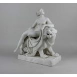 A 19th century Parian ware figure of Ariadne and the Panther after the original model by Johann