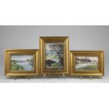 Claude Hamilton Rowbotham (1864-1949), three small watercolours of river views, all signed and dated