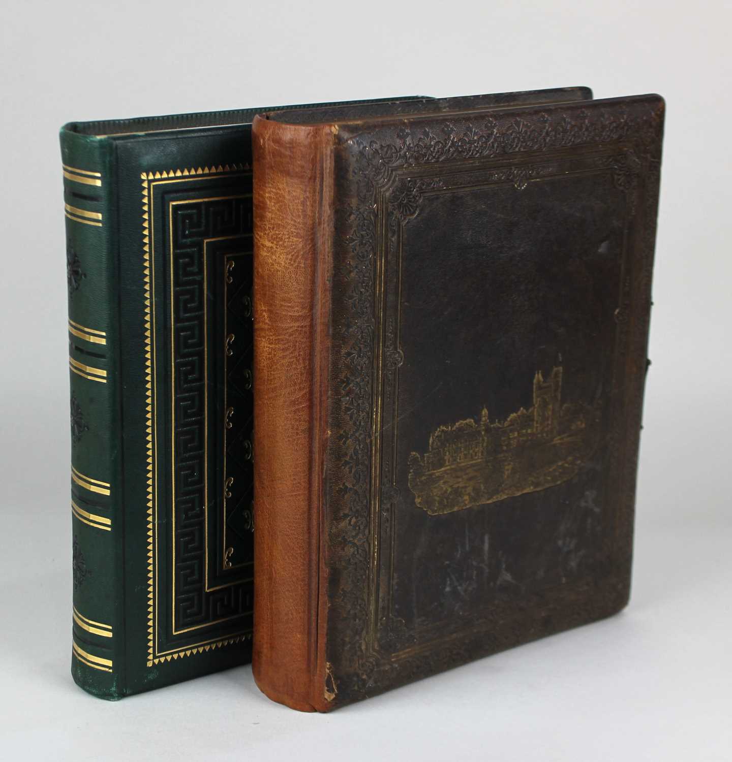 Two 19th century leather bound photograph albums to include The Balmoral photograph album with