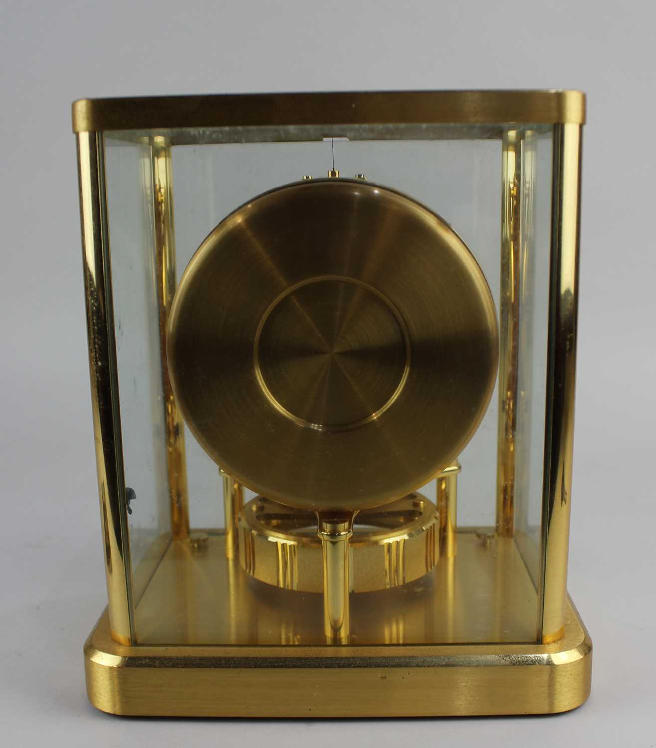 A Jaeger Le Coultre Atmos mantle clock glazed gilt metal framed case 21cm - Image 4 of 5