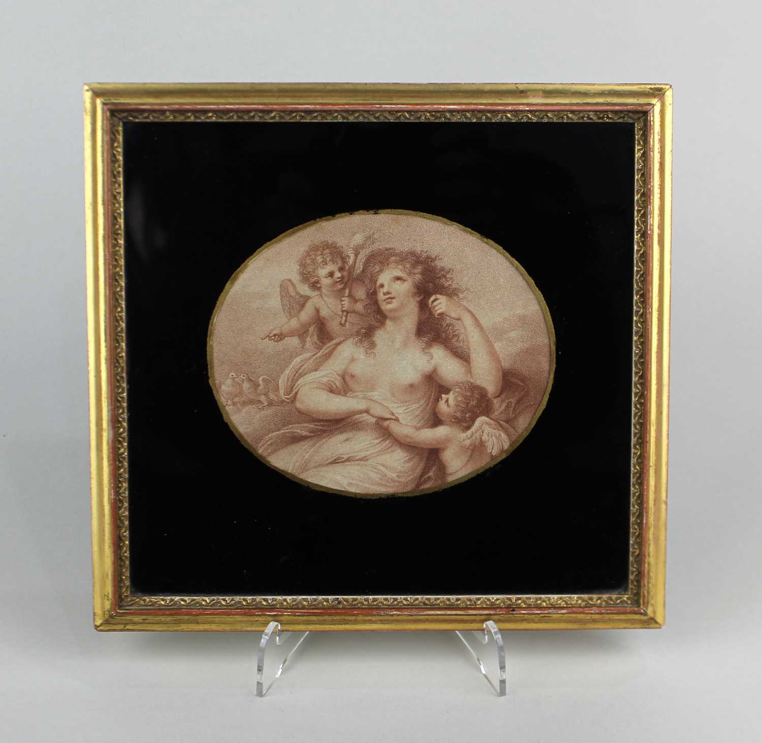 Francesco Bartolozzi after Giovanni Battista Cipriani, Venus and putti, stipple engraving, verso