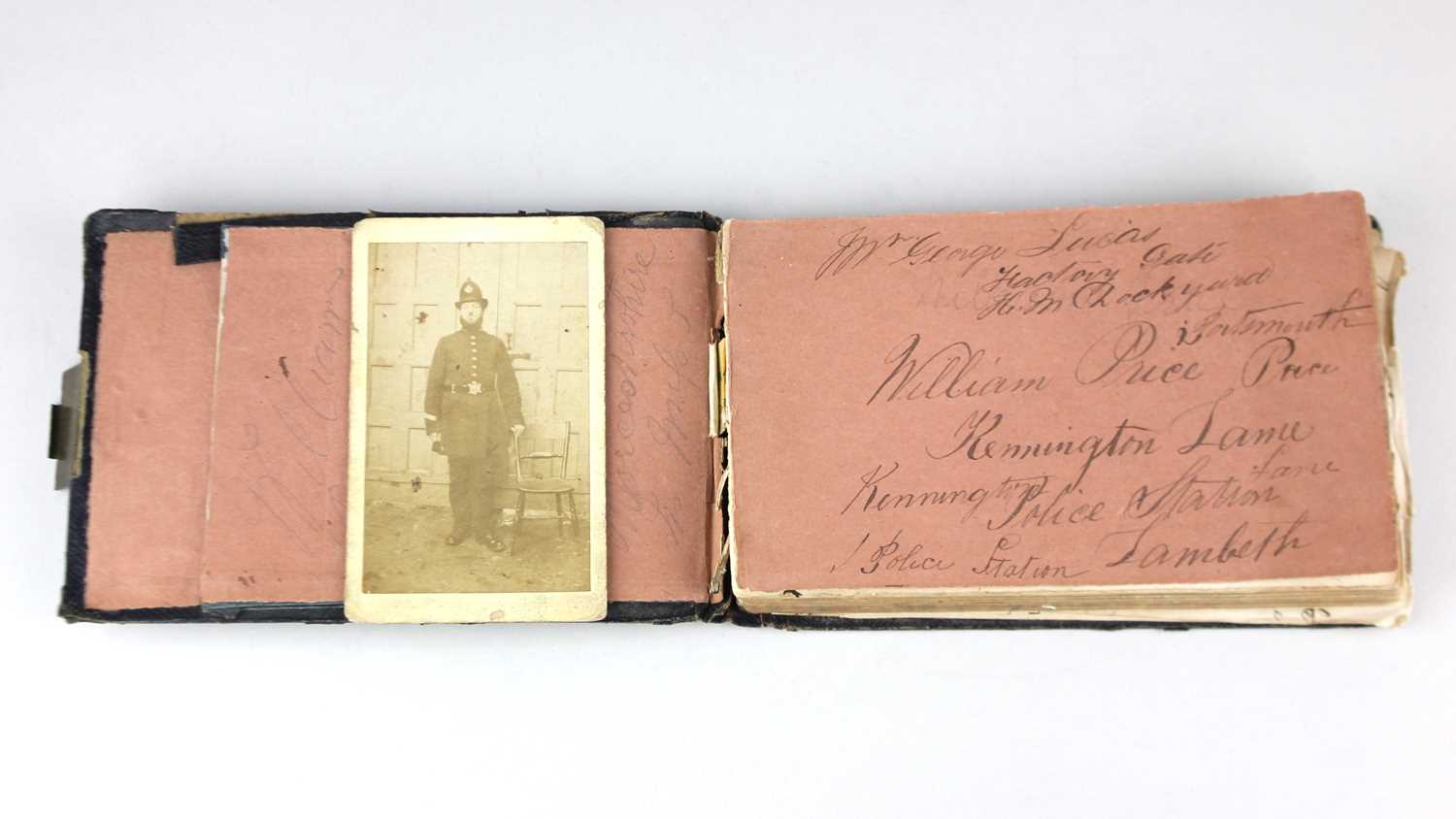 A 19th century Policeman's notebook, front page inscribed 'William Price, Kennington Lane Police