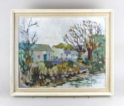 K Chapman, 'Landscape- Late Autumn', oil, signed, verso inscribed, 44cm by 54cm