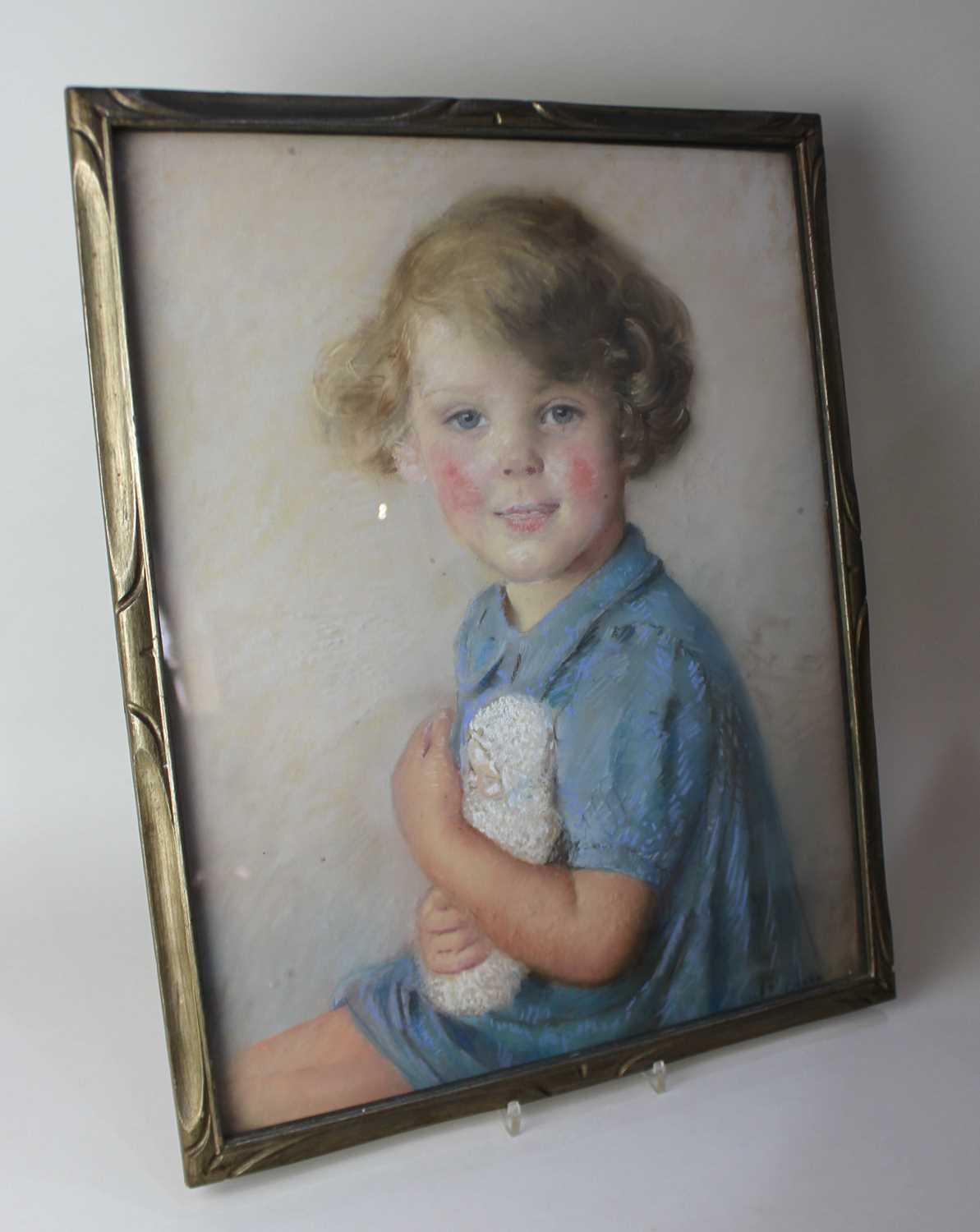 William Arthur Chase (1878-1944), portrait of a young girl, pastel, signed, 49cm by 39cm