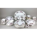 A Royal Albert 'Lavender Rose' porcelain part tea and dinner service, comprising small teapot