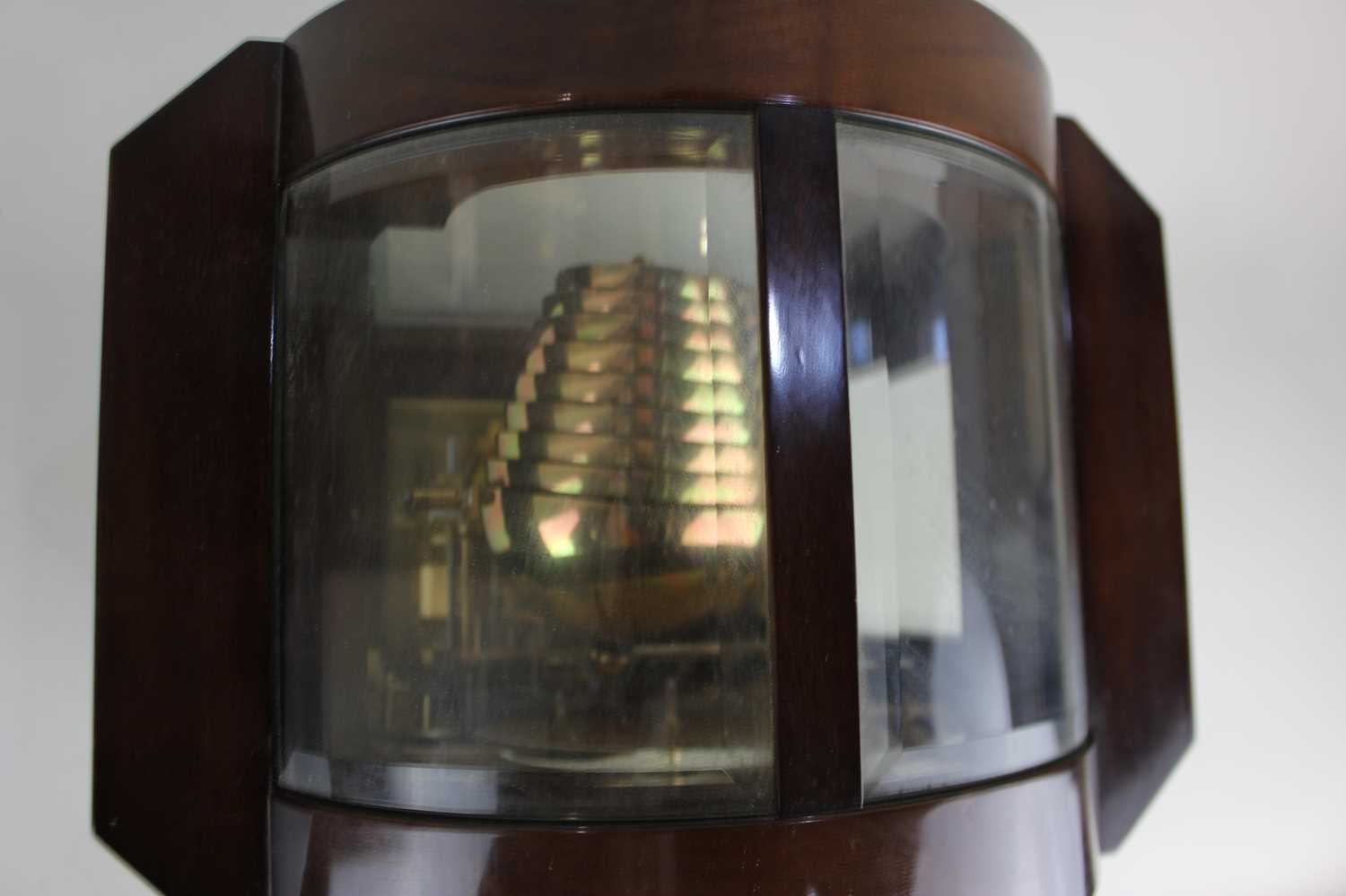 A Kieninger mahogany mantle clock with moon phases, seconds dial, calendar aperture with eight - Image 3 of 6