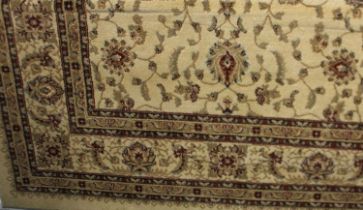 A Unique Loom 'Legacy Collection' cream floral rug label verso 182cm by 182cm