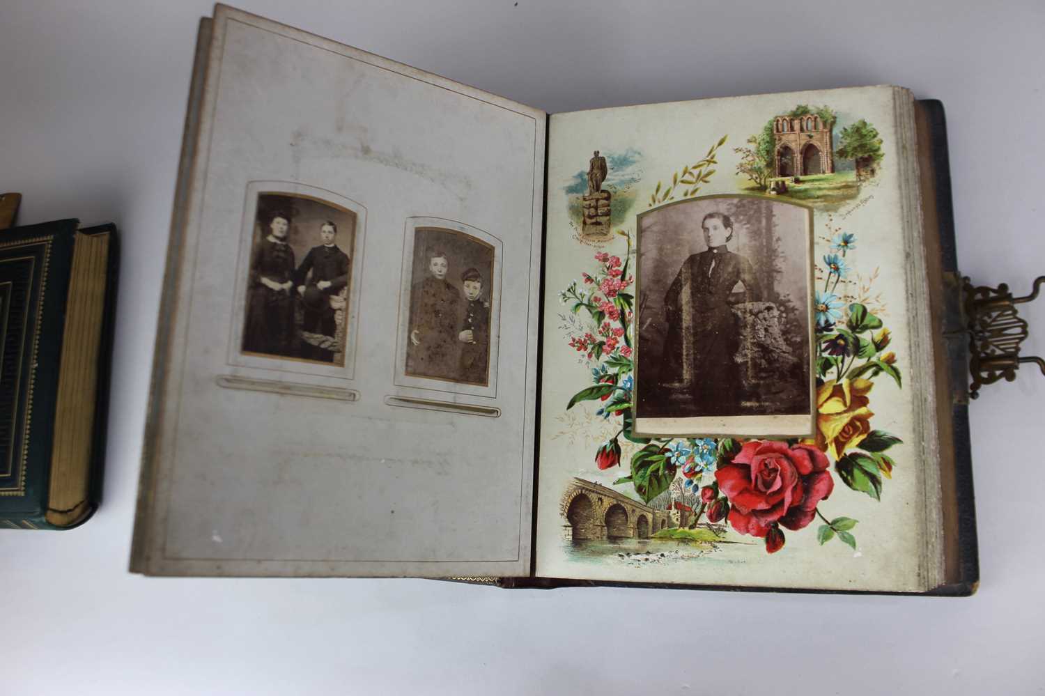 Two 19th century leather bound photograph albums to include The Balmoral photograph album with - Image 3 of 5