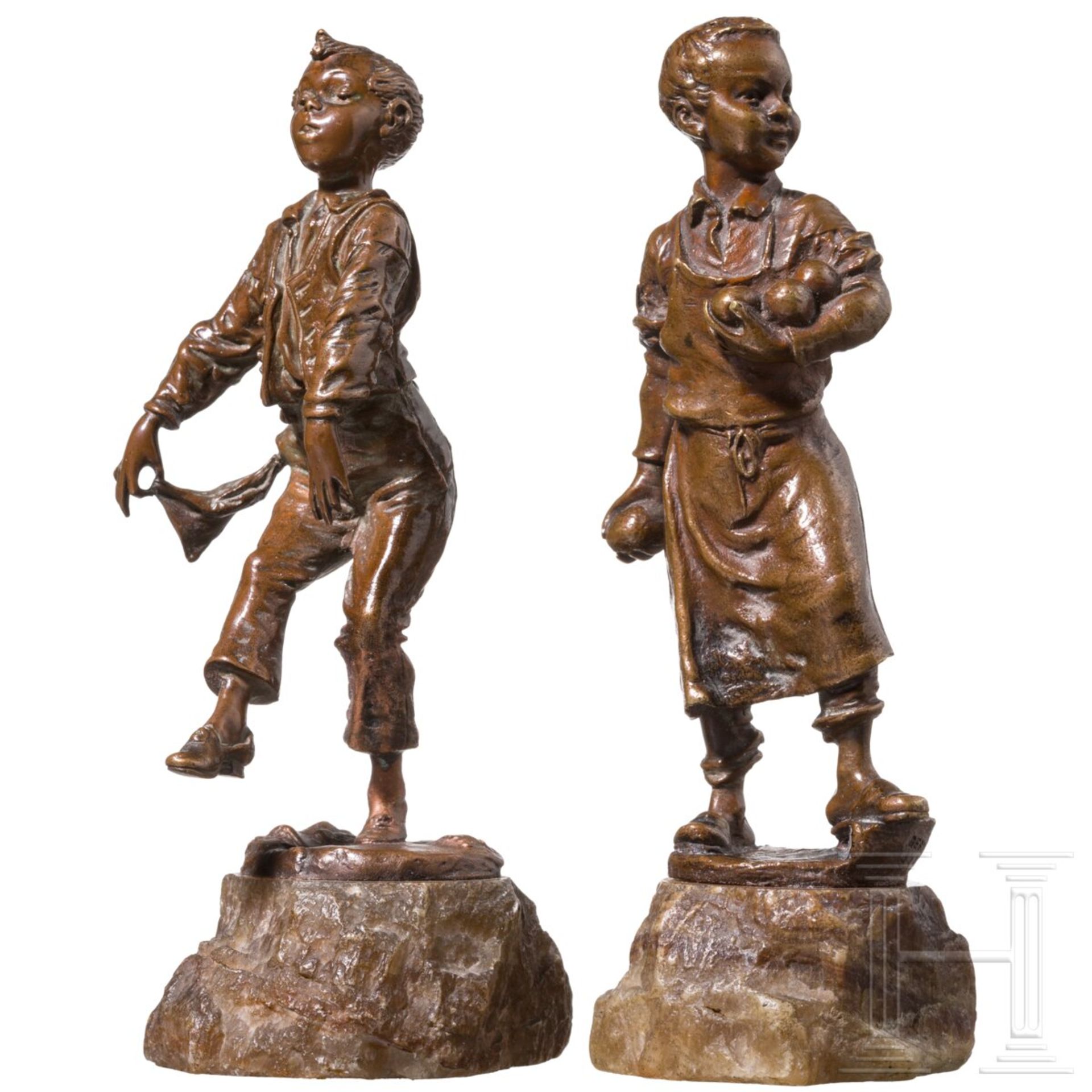 Zwei spielende Jungen, Bruno Zach (1891 - 1935) und Carl Kauba (1865 - 1922)