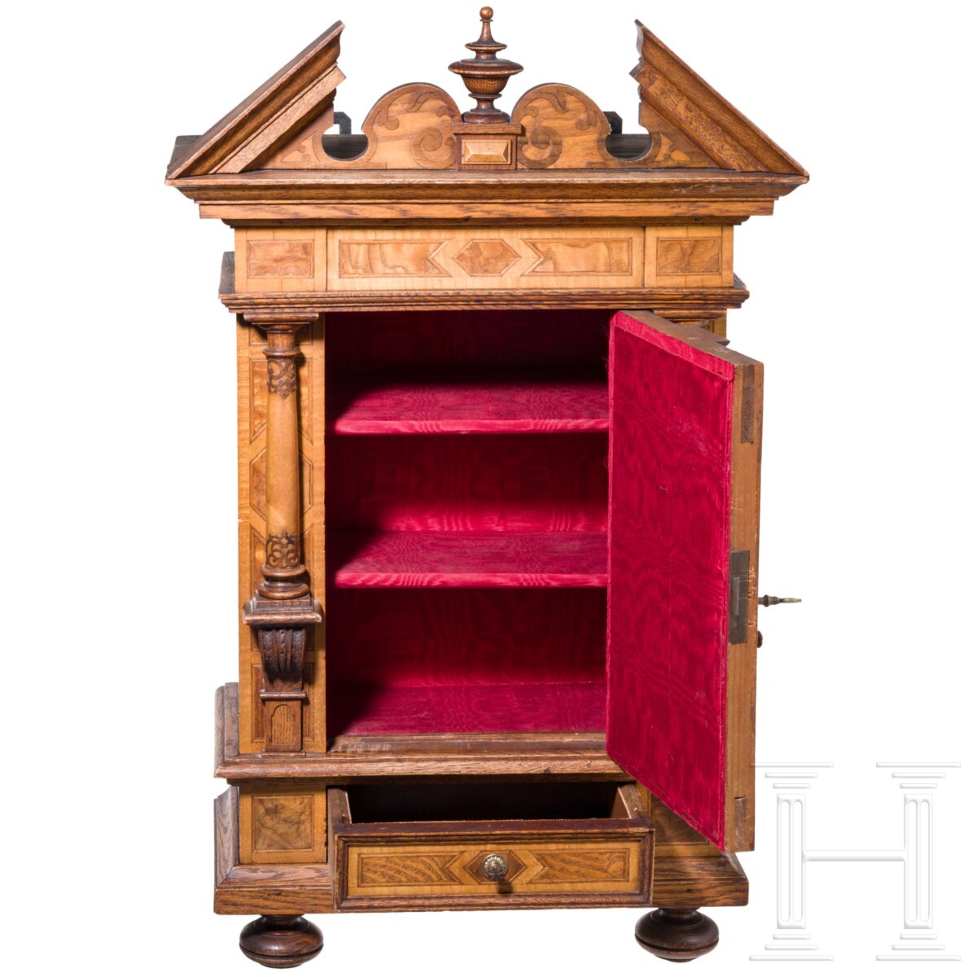 Modellschrank im Stil des Ulmer Barock, süddeutsch, um 1880 - Bild 2 aus 5