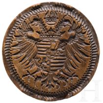 Beidseitig geschnittene Holzmodel mit Wappen, Österreich, 17. Jhdt.