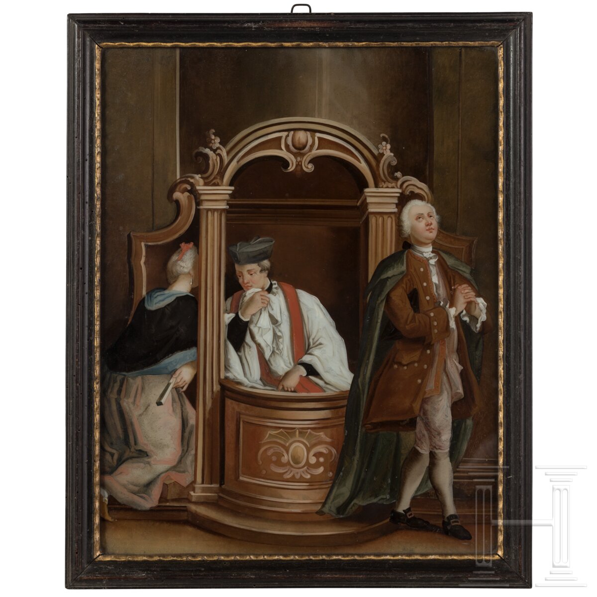Sechs Hinterglasbilder mit sechs Sakramenten, Augsburg oder Murnau, 18. Jhdt.  - Bild 6 aus 19