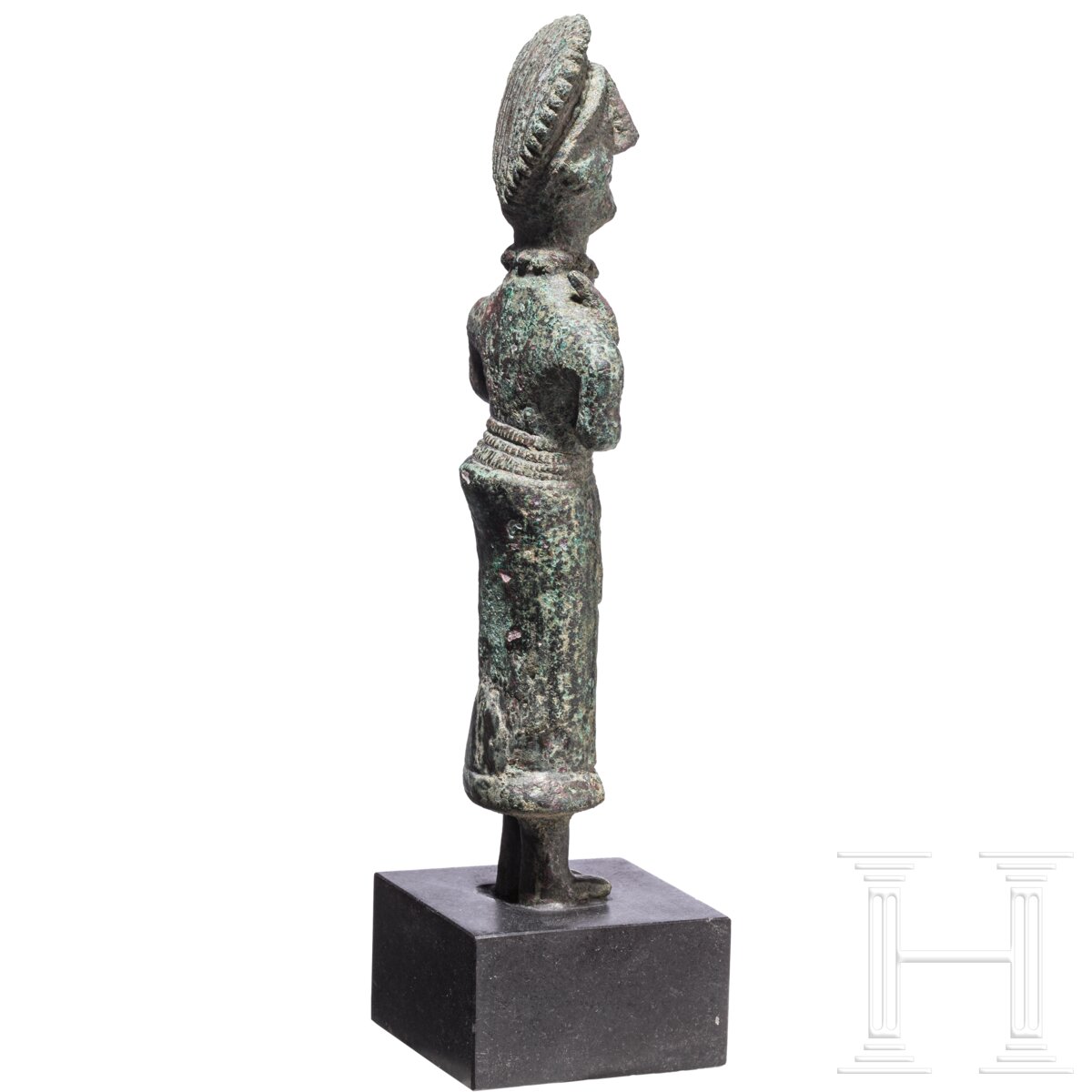 Bronzestatuette einer Frau mit Halbmond, neoelamitisch, 8. - 7. Jhdt. v. Chr. - Image 4 of 7