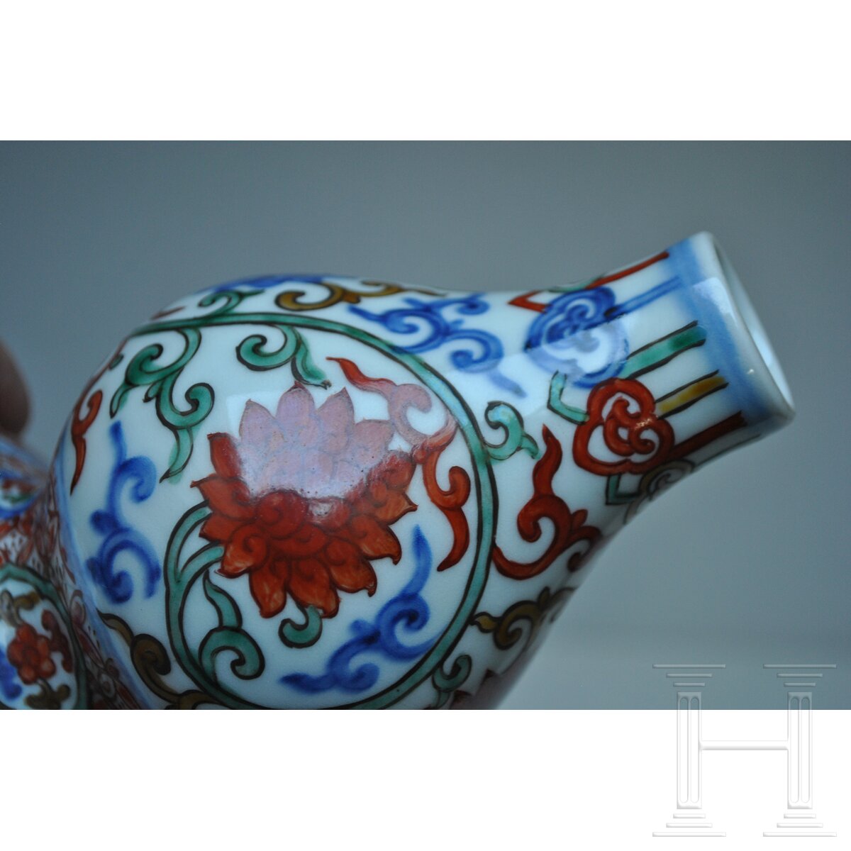 Doppelkürbis-Wucai-Vase mit Jiajing-Sechszeichenmarke, China, 20. Jhdt. - Image 27 of 28