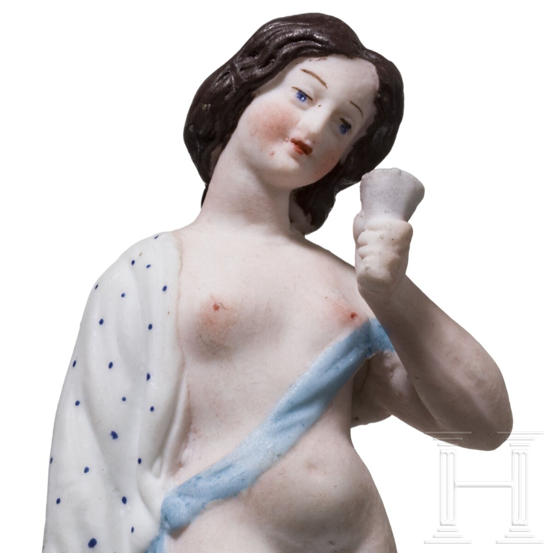 Sehr seltene erotische Porzellanfigur einer Dame, russische Privatmanufaktur, Mitte 19. Jhdt. - Bild 5 aus 5