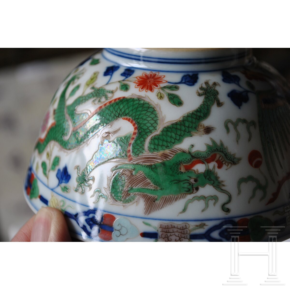 Doucai-Drachenschale mit Kangxi-Marke, wohl aus dieser Epoche - Image 11 of 20