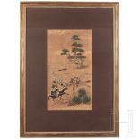 Rasende Samurai, Rimpa-Blattgoldmalerei, Japan, Edo-/Meiji-Periode 