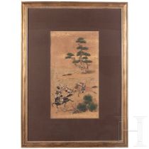 Rasende Samurai, Rimpa-Blattgoldmalerei, Japan, Edo-/Meiji-Periode