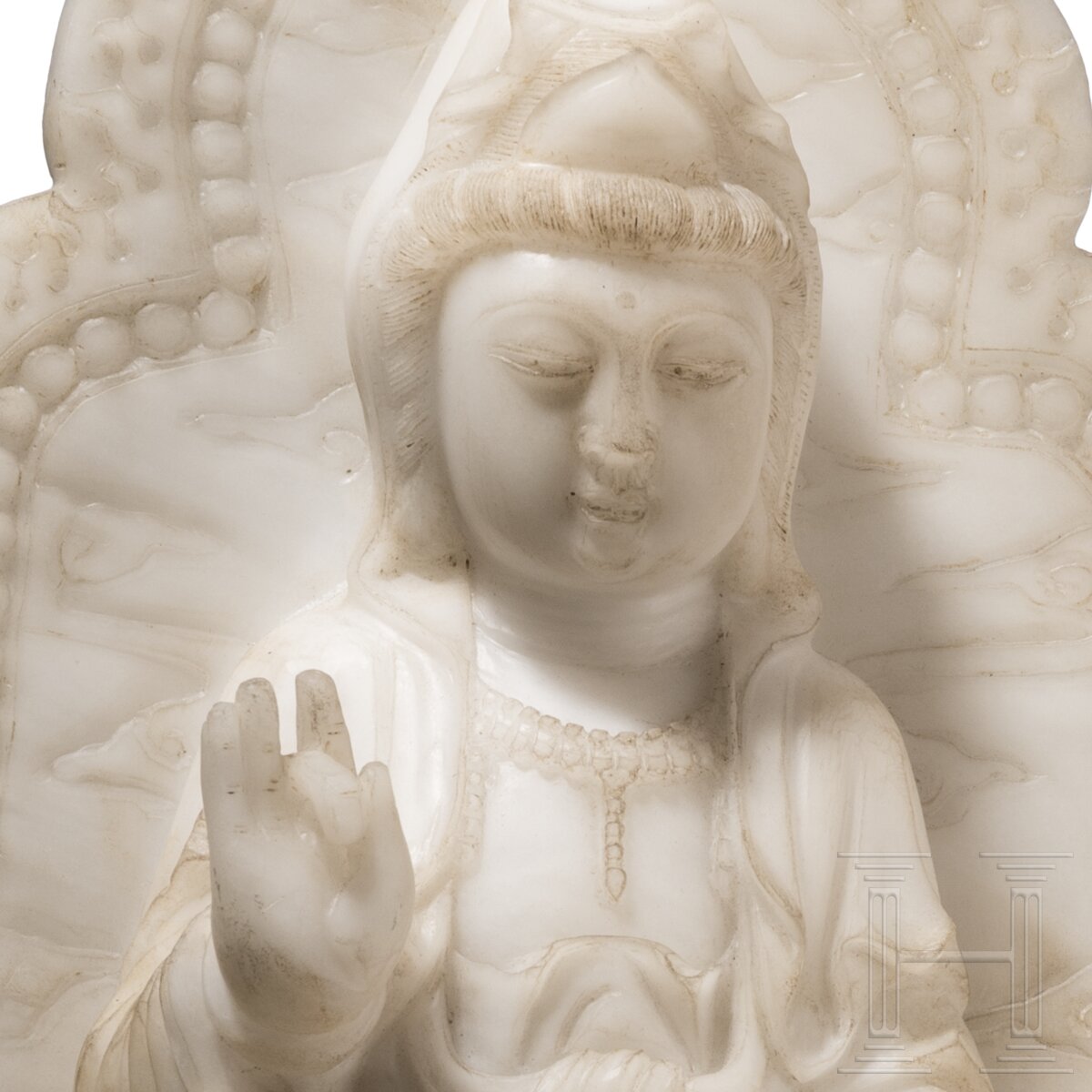 Massive Alabasterfigur der Guanyin, China, um 1900 - Image 6 of 6