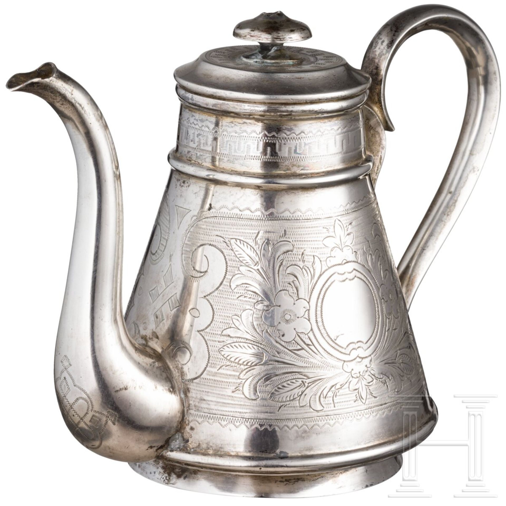 Silberne Teekanne, Russland, Moskau, Alexander Alexejew Muchin, 1873