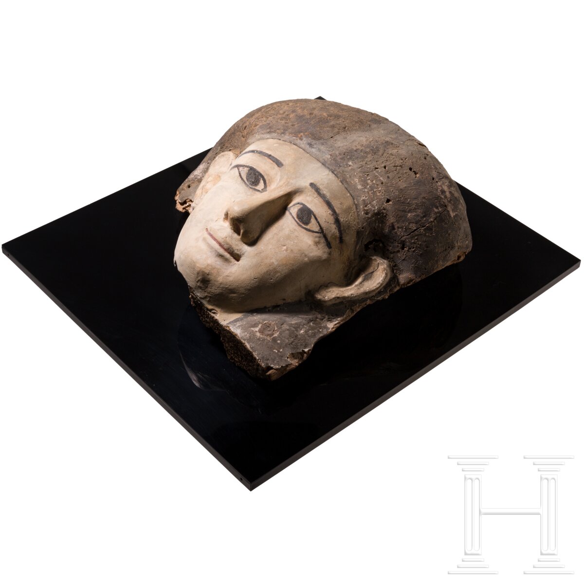 Hölzerne Sarkophagmaske einer Frau, Spätzeit, 664 - 332 v. Chr. - Image 4 of 4