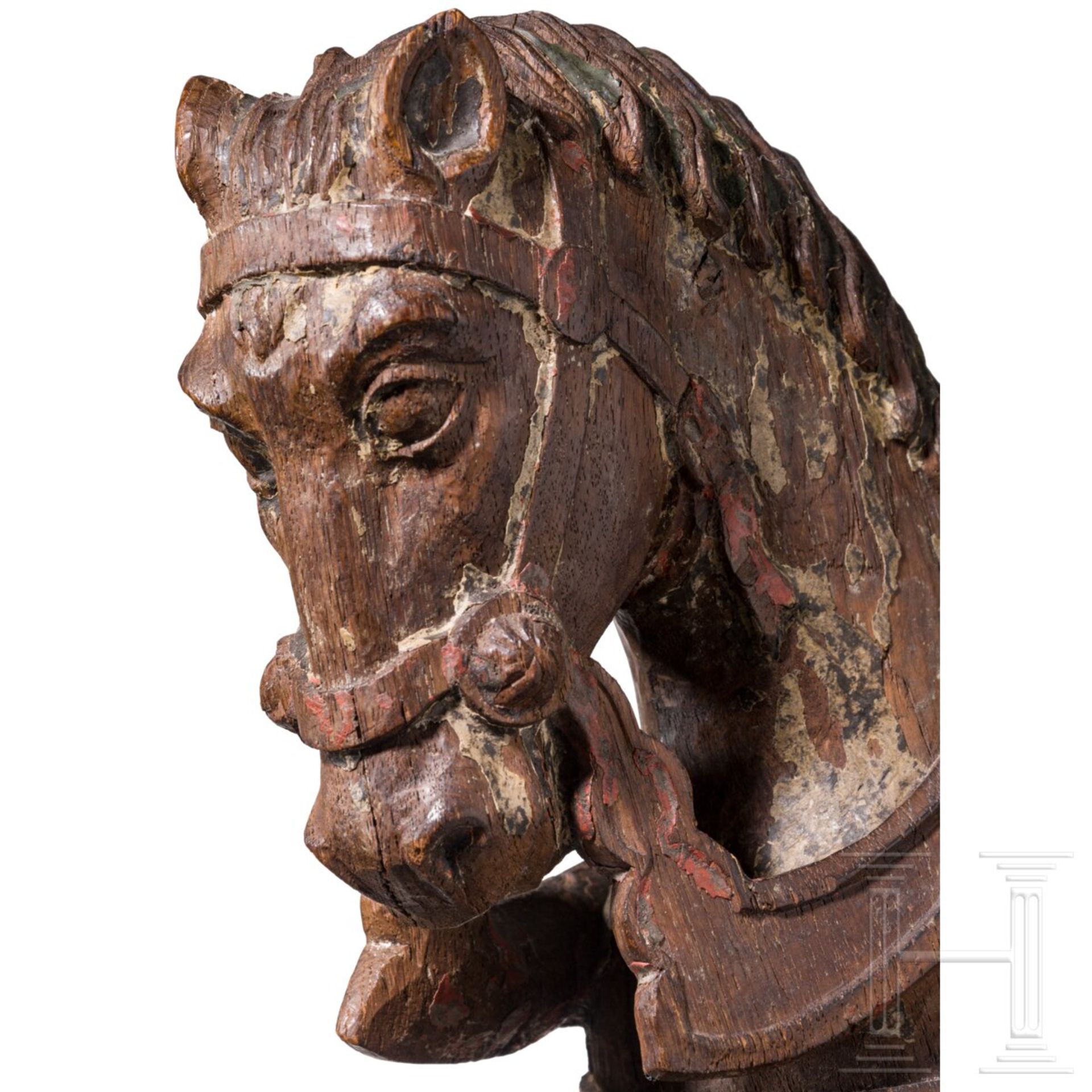 Seltene Skulptur eines spätgotischen Ritters, Niederrhein, um 1500 - Image 5 of 5