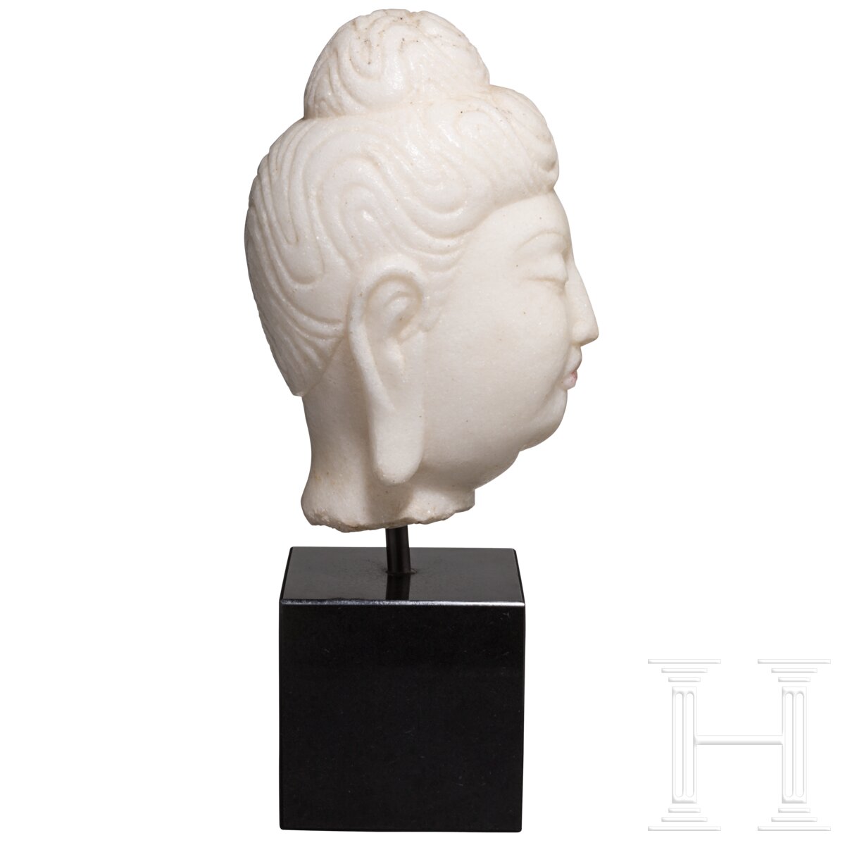 Kopf des Shakyamuni-Buddhas aus Marmor, China, Tang-Dynastie - Image 3 of 5