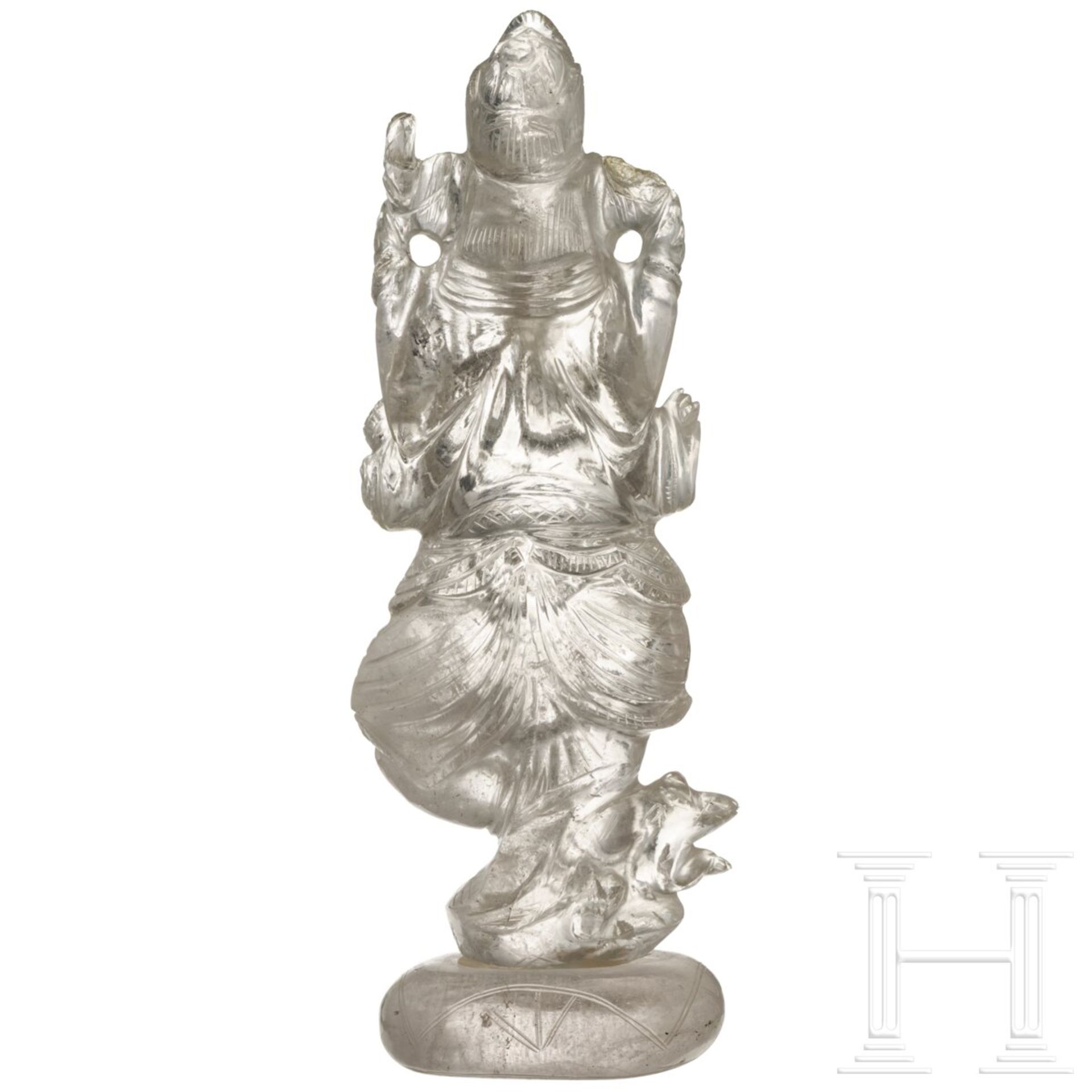 Ganesha-Figurine aus Bergkristall, Indian/Nepal, um 1900 - Bild 5 aus 6